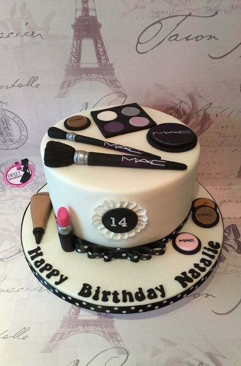 Birthday Cakes For 14 Years Old Girl Best 25 14th Birthday Cakes Ideas On Pinterest Diy Birthday Inside 13th Birthday Cake For Girls, Make Up Torte, Torturi Baby Shower, Makeup Birthday Cakes, Mac Cake, Old Birthday Cake, Mac Make Up, 14th Birthday Cakes, Teen Cakes