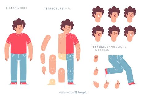 Caracter Designer, Template Character, Character Design Vector, Character Flat Design, Graphic Character, Templat Kotak, Vector Characters, 동화 삽화, Character Template