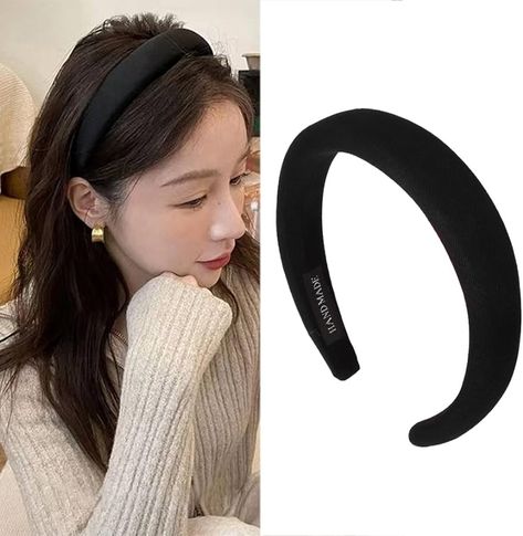 Amazon.com : Black Padded Hairband Headbands for Women Solid Wide Simple Headband for Girls Plain Soft Satin Hair Band Hoop No Teeth Thick Head Bands Hoops for Teen Girls Hair Accessories for Women Girls : Beauty & Personal Care Headband For Wedding, Makeup Hairband, No Teeth, Elegant Headband, Thick Headbands, Simple Headbands, Plastic Headband, Hair Accessories Gift, Head Bands