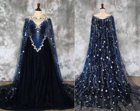 ac-night-goddess-4 Medieval Dress, Fantasy Gown, Goddess Outfit, Galaxy Dress, Fest Outfits, Fantasy Dresses, Goddess Dress, Fantasy Gowns, Fairytale Dress