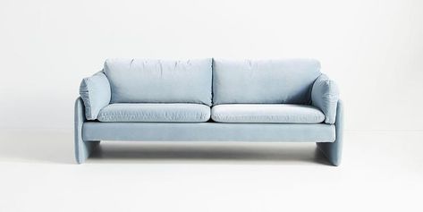 Gilmour Light Blue Velvet 2 Cushion Sofa Baby Blue Sofa, Light Blue Couches, Cozy Living Room Apartment, Black Sofa Table, Light Blue Sofa, Light Blue Velvet, Pink And Blue Rug, Velvet Tufted Sofa, Blue And White Pillows