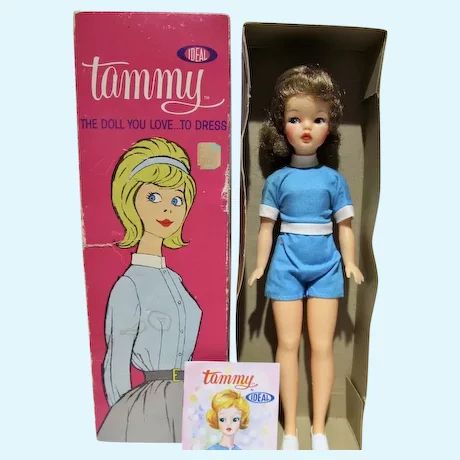 Tammy Doll 1960s Vintage, Vintage Tammy Doll, Brunette With Blue Eyes, 1960s Dolls, Retro Dollhouse, Bedroom Pieces, Cherry Bedroom, She Is Perfect, 1960s Toys