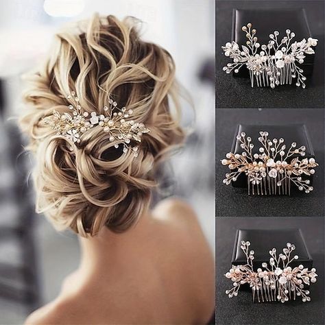 Boho Hair Piece Wedding, Pearl Hair Pieces For Wedding, Wedding Hair With Accessories, Wedding Hair With Pearls, Hair Pieces For Bride, Hair Pieces For Wedding, Hair Decoration Accessories, Wedding Hair Barrette, Bridal Accessories Headpieces