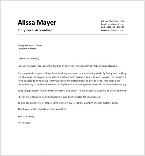 Entry-level cover letter -  If you have limited work experience, you may be applying to entry-level jobs. Coincidentally, an entry-level cover letter is the best way for recent graduates to find their place in the job market. Including a well-written cover letter in your application can set you apart from other candidates and help you get your first job. #CoverLetter #CoverLetterExample #CoverLetterExamples Job Cover Letter Examples, Simple Cover Letter, Email Cover Letter, Effective Cover Letter, Perfect Cover Letter, Career Development Plan, Resume Cover Letter Examples, Cover Letter Examples, Professional Cover Letter