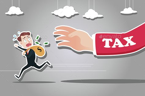 A vector illustration of businessman running away from tax for tax concept. Vector illustration, zip archive contain eps 10 and hi Tax Help, Restaurant Gift Cards, Tax Day, Invisible Hand, Moving To Another State, Paying Taxes, Letter Form, Tax Preparation, Tax Refund