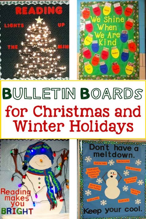 Winter bulletin board ideas and classroom Christmas bulletin board ideas for high school, elementary school, toddlers and grade school bulletin board ideas. Lots of December bulletin board ideas for high school and all school classrooms (Church Sunday School too!) Madeleine, Christmas Bulletin Board Preschool, Christmas Bulletin Board Ideas For Work, Winter Bulletin Board Ideas For Daycare, Winter School Bulletin Boards, Christmas Tree Bulletin Board Ideas, December Bulletin Board Ideas, Winter Bulletin Board Ideas, Christmas Bulletin Board Ideas