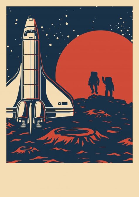 Flying Spaceship, Space Poster Design, Retro Space Posters, Vintage Space Poster, Space Retro, Sejarah Kuno, Cheap Wall Art, Colorful Poster, Retro Space