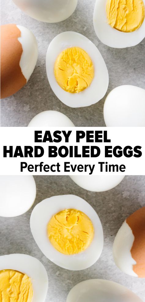 Easy Peel Hard Boiled Eggs, Hard Boiled Eggs Easy Peel, Easy Hard Boiled Eggs, Boiled Egg Recipes, Cooking Hard Boiled Eggs, Hard Boiled Egg Recipes, Peeling Hard Boiled Eggs, Making Hard Boiled Eggs, Perfect Hard Boiled Eggs