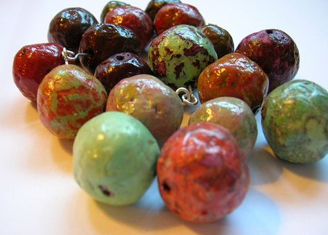 How to Make Beautiful Beads From Recycled Newspaper Fruit, Diy Jewellery, Beads, Bead Earrings, Seeds, Paper Beads, Paper Mache, Beaded Earrings, Newspaper