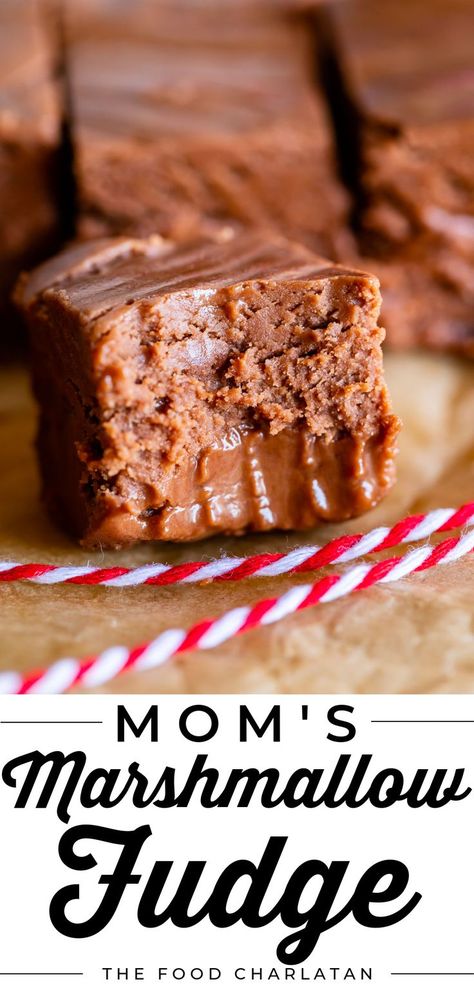 Fluff Fudge Recipe, Fluff Fudge, Simple Fudge Recipe, Fudge Marshmallow, Simple Fudge, Marshmallow Fluff Fudge, Marshmallow Fudge Recipe, Gift For Neighbor, Marshmallow Fudge