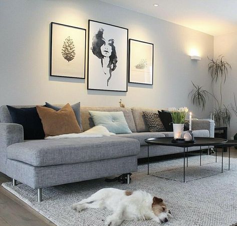 Chic and Cozy: 30 Grey Sofa Living Room Styles You'll Adore - placeideal.com Gray Sofa Coffee Table Ideas, Tan Sofa Living Room, Gray Sofa Living, Living Room Design Small Spaces, Grey Sofa Living Room, Living Room Wall Designs, Grey Couch Living Room, Black And White Living Room, Grey Sofa