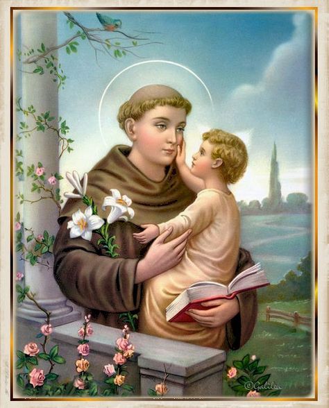 ® Santoral Católico ®: San Antonio de Padua Saint Anthony Of Padua, Jesus Wallpaper, Santa Rita, Saint Anthony, Red Tigers Eye, Catholic Saints, Padova, Jesus Pictures, Tile Art