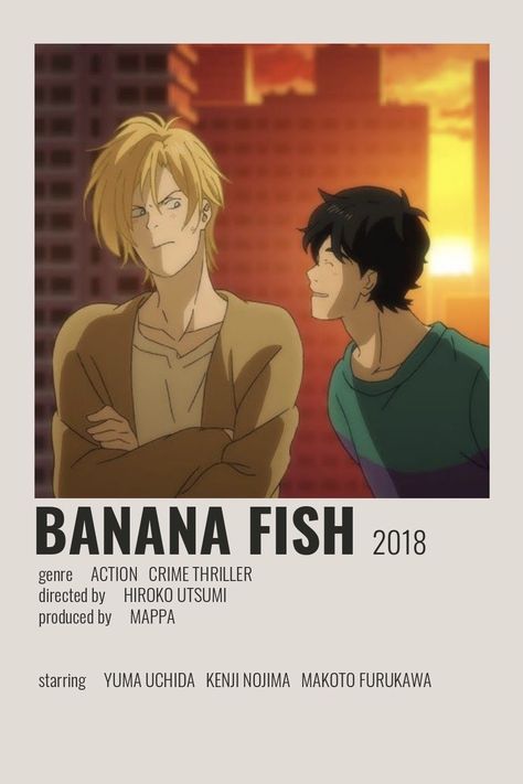 Banana Fish Anime Poster, Banana Fish Minimalist Poster, Banana Fish Poster Aesthetic, Banana Fish Posters, Alternative Anime Posters, Anime Room Posters, Minimalistic Anime Poster, Banana Fish Poster, Anime Room Decor Ideas