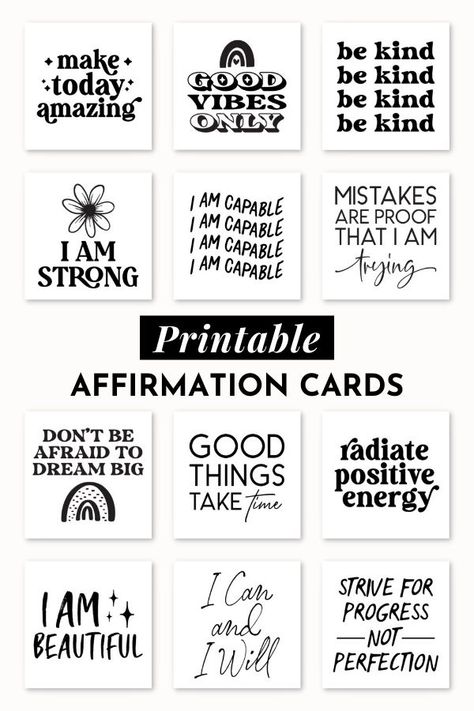 Free Printable Positive Quotes, Motivational Stickers Free Printable Inspirational Quotes, Affirmation Printables Free, Free Affirmation Printables, Motivational Stickers Free Printable, Cricut Stickers Free Printable, Journal Stickers Free Printable, Free Printable Inspirational Quotes, Stencil Printables