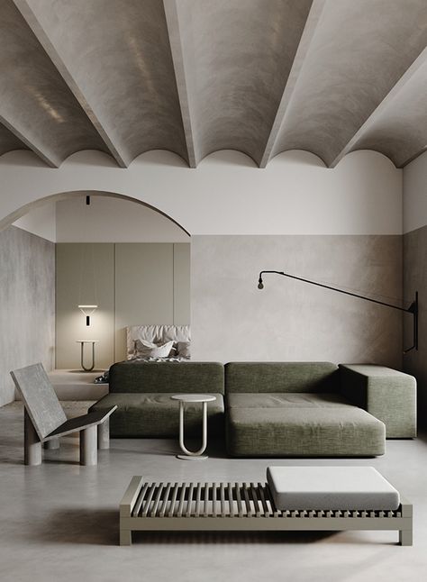 Green and Grey on Behance Interior Design Minimalist, Interior Design Per La Casa, Interior Minimalista, Design Blogs, Design Del Prodotto, Decor Minimalist, Interior Design Blog, Design Living Room, Home Remodel