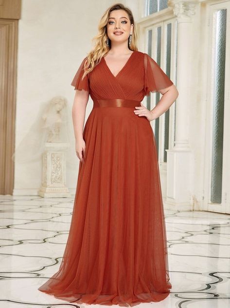 Romantic Bridesmaid Dresses, Short Sleeve Bridesmaid Dress, Tulle Bridesmaid, Bridesmaid Dresses With Sleeves, Formal Bridesmaids Dresses, Plus Size Bridesmaid, Elegant Bridesmaid Dresses, Tulle Bridesmaid Dress, Burnt Orange Dress