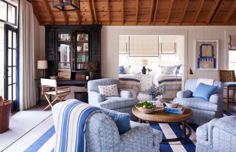 10 Favorite Mark Sikes Designed Blue & White Rooms - Design Chic Remodels, Decor Marin, Mark Sikes, Sleeping Nook, Mark D Sikes, Colorful Space, New Traditional, White Rooms, Cheap Decor