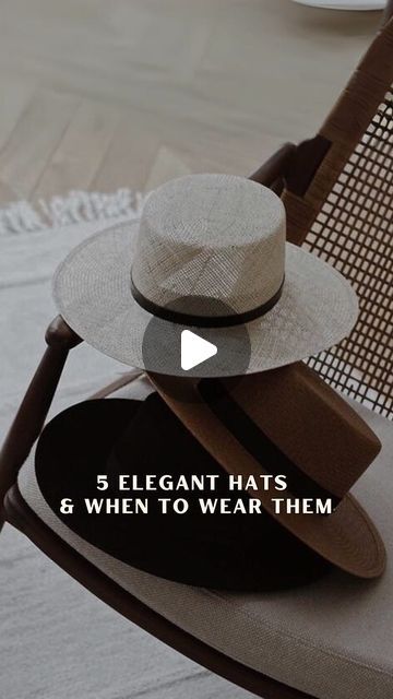 Elegant Wardrobe | Chic & Classy Outifts Inspo on Instagram: "5 types of elegant hats and when to wear them. Wearing the proper hat can effortlessly elevate your outfit and make you look more classy and elegant ⚜️

Which one is your favorite?

#eleganthat #hats #hatstyle #hatoutfit #elegantlady #elegance #elegantstyle #elegantoutfitsideas #elegantoutfits #richgirlaesthetic #richgirl #classystyle #classyoutfit #luxurylifestyle #luxury #outfitinspiration #oldmoneyaesthetic #oldmoney #itgirl #elegantfashion #oldmoneyoutfits" How To Wear A Hat, Hat Outfits For Women, Elegant Wardrobe, Elevate Your Outfit, Teenage Girls Dresses, Rich Girl Aesthetic, Classy And Elegant, Elegant Hats, Wearing A Hat