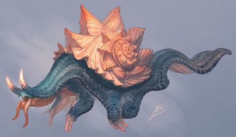 Snail Dragon, Lē Yamamura on ArtStation at https://www.artstation.com/artwork/aqzJ8 Boar Monster, Mythical Designs, Yuumei Art, Creature Reference, Yuan Ti, Creature Ideas, Fantasy Monsters, Salt Flat, Draw Animals