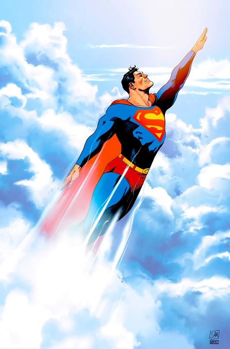 Superman Comic Art, Superman Flying, Art Dc Comics, Superman Artwork, Superman Wallpaper, Superman Family, Action Comics, Superman Art, Superman Man Of Steel