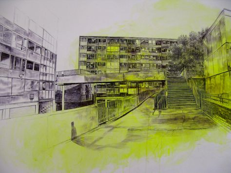 Laura Oldfield Ford Laura Oldfield Ford, Laura Oldfield, Abstract Environment, Surfaces Architecture, Leeds University, 1 January, Brutalist Architecture, Building Art, Gcse Art