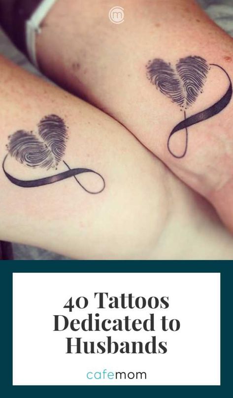 Memorial Tattoo Husband, Ehe Tattoo, Husband Name Tattoos, Tattoos Anchor, Tattoos Owl, Tattoos Elephant, Tattoos Feather, Placement Tattoo, Fingerprint Tattoos