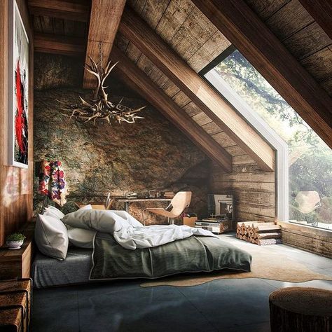 What Will Be the Design Style of our A-frame? - Chris Loves Julia Dream Bedroom Master Romantic, Finished Attic Ideas, Design Ložnic, Bilik Tidur, Attic Bedrooms, Attic Bedroom, Attic Rooms, Hus Inspiration, Style At Home