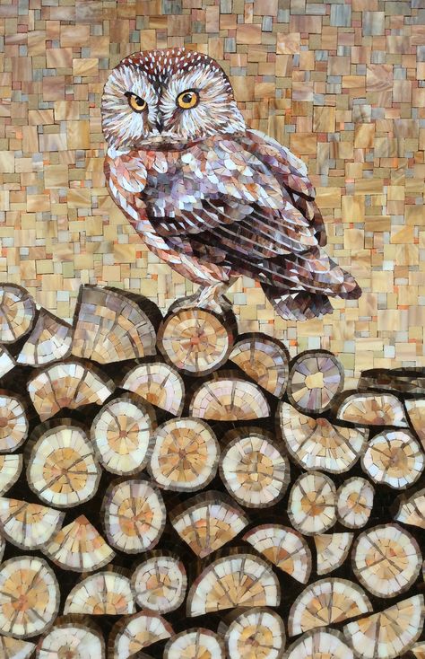 Mosaic Owl, Owl Mosaic, Tree Mosaic, Mosaic Animals, Mosaic Garden Art, Mosaic Birds, Mosaic Art Projects, Pebble Mosaic, Mosaic Pictures