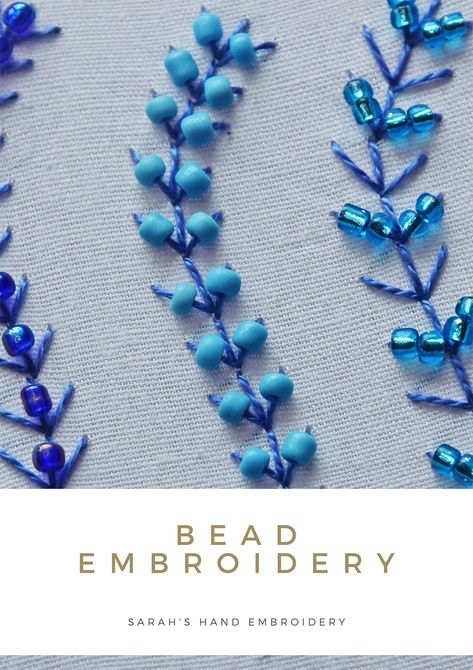 Embroidery With Beads And Sequins, Sequin And Bead Embroidery, Bead Hand Embroidery, Flower Beading Embroidery, How To Add Beads To Embroidery, Flower Embroidery Beads, Embroidery Space Filler, Hand Embroidery On Felt, Beading Embroidery Patterns