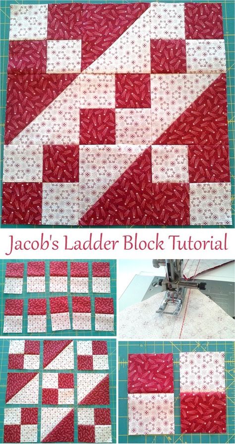 Jacob's Ladder Quilt Block Tutorial Jacob Ladder Quilt Pattern Free, Scrappy Jacobs Ladder Quilt, Handmadiya Patterns, Jacob’s Ladder Quilt Pattern, Quilt Patterns Using 2 1/2 Inch Squares, Jacob Ladder Quilt Pattern, Jacob's Ladder Quilt Pattern, Simple Block Quilt Pattern, Free Quilt Square Patterns