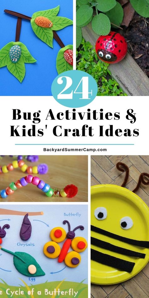 Learn about bugs and insects with these easy and fun hands-on bug activities and craft ideas for kids of all ages! Preschool Bugs Crafts, Preschool Insects Activities, Insect Art Projects, Insects For Kids, Insects Kindergarten, Insects Theme Preschool, Summer Insects, Bug Activities, Butterflies Activities