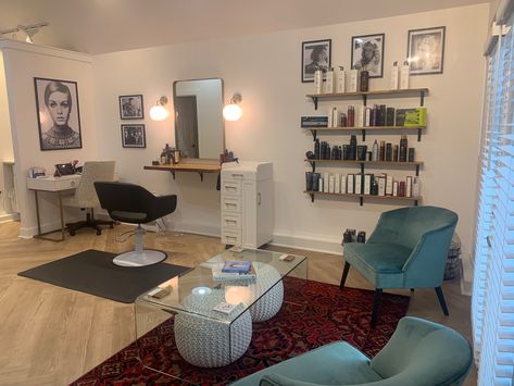 #thairapysalon #lanza #twiggy #Elvis #thebeatles Small In Home Salon Ideas, Garage Beauty Salon Ideas, Small Hair Studio Ideas, She Shed Hair Salon, Garage Hair Salon Ideas, Garage Salon Ideas, She Shed Hair Salon Ideas, She Shed Salon, Saloon Designs