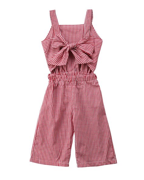 PRICES MAY VARY. Cotton Blend Drawstring closure Material: Cotton Blend, soft,comfortable and breathable, skin-friendly Classical red plaid checked fabric with chic fashion design for little girl, super cute and beautiful One-piece strap tops and long pants romper jumpsuit outfits, decoration with a big bowknot tie, make you baby girl so adorable Fit for 1-6 years kids infant toddler girls in summer/spring/autumn Perfect for casual daily wear, holiday, party, would be nice for photo shoot as wel Sleeveless Romper Jumpsuits, Toddler Designer Clothes, Romper Long Pants, Jumpsuit Outfits, Party Rompers, Cotton Outfit, Trouser Outfits, Romper Jumpsuit, Wardrobe Inspiration