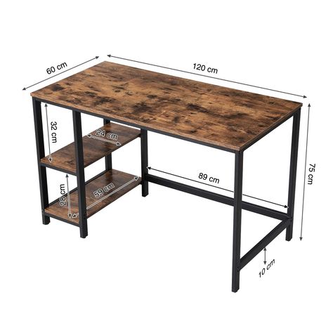 Computer Table Design, Wood And Metal Desk, Wood And Metal Table, Computer Desk Design, Wood Computer Desk, Metal Furniture Design, Study Room Decor, Bureau Design, Metal Desks