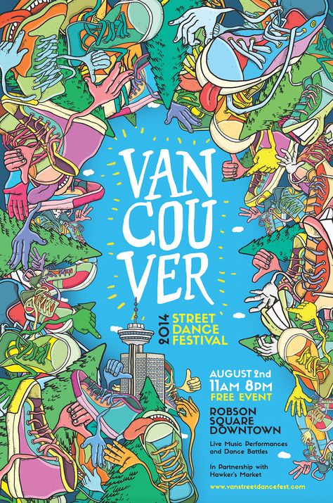 Vancouver Street Dance Festival on Behance Event Posters, Dance Event Poster, Dance Poster Design, Festival Schedule, Art Festival Poster, Dance Culture, Formal Ideas, Dance Workshop, Day Festival