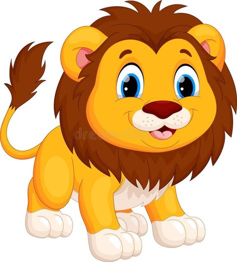 Cute Lion Cartoon, Lion Cartoon, Lion Clipart, Baby Animal Nursery Art, Cute Tigers, Cute Lion, Baby Clip Art, Baby Lion, Safari Birthday