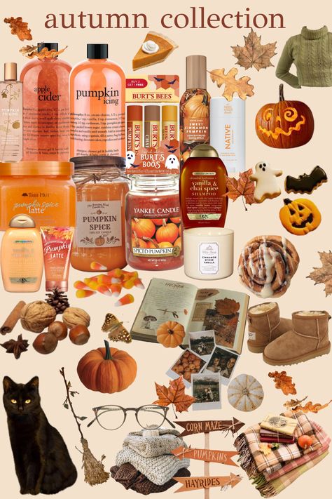 made by me Fall Items Aesthetic, Fall Themed Beauty Products, Autumn Wish List, Aesthetic Fall Books, Fall Astethic Decor, Things To Do This Autumn, Fall Things Aesthetic, Fall Aesthetic Moodboard, Fall Inspo Aesthetic