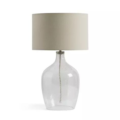 Bedside Table Lamps Bedrooms, Lamp Cream, Neutral Lamps, Tall Bedside Table, Blue Glass Lamp, Glass Bedside Lamps, Table Lamps Uk, Cream Table Lamps, Table And Desk