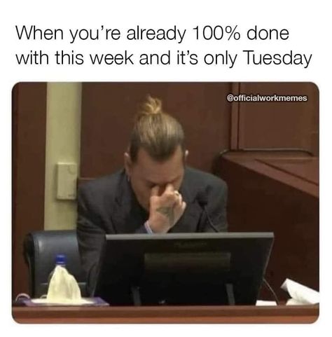 So done with this week Long Day At Work Humor, Work Day Humor, Cynical Quotes, Its Only Tuesday, Office Jokes, Funny Tom, Classical Art Memes, Finance Jobs, Office Memes