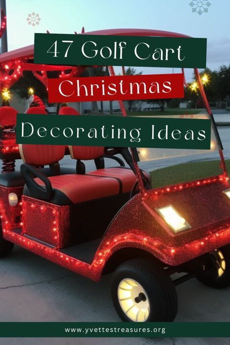 Golf Cart Decorated For Christmas, Golf Cart With Doors, Jeep Golf Cart, Golf Christmas Decorations, Golf Carts Decorated For Christmas Parade, Holiday Golf Cart Decorations, Christmas Golf Cart Parade Ideas Easy, Golf Cart Decorations Ideas, Christmas Decorated Golf Cart Ideas