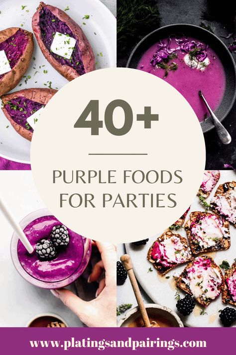 Purple Dips Food, Purple Food Entree, Essen, Purple Theme Food Ideas, Purple Meals Aesthetic, Purple Color Party Ideas For Adults, Purple Savory Food, Purple Colored Food Recipes, Purple Food Party Ideas