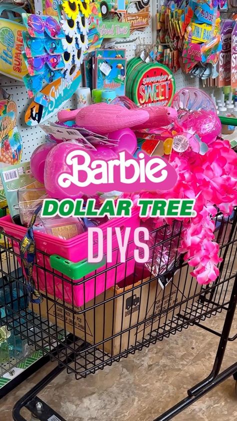 Barbie Theme Crafts, Barbie Pool Party Ideas Decoration, Cmon Barbie Lets Go Party, Barbie Decor Diy, Barbie 6th Birthday Party Ideas, Barbie Theme Games, Barbie Craft Ideas, Barbie Party Centerpieces Diy, Barbie Themed Birthday Party For Kids