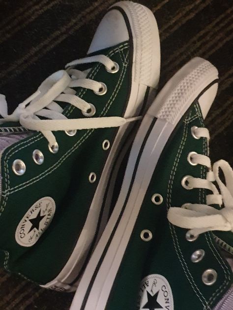 #converse Green Converse Aesthetic, Converse Aesthetic Outfit, Dark Green Converse, Cute Converse Shoes, Aesthetic Converse, Converse Aesthetic, Cute Converse, Converse Green, Shoe Wishlist