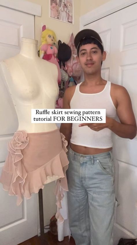 How to make a sewing pattern for a ruffle skirt for BEGINNERS #sewingpattern #sewingpatterns #sewingtutorial #sewingforbeginners… | Instagram Couture, Fairy Skirt Tutorial, Ruffle Dress Sewing Tutorial, Ballroom Skirt Pattern, Cascade Ruffle Pattern, Old Money Sewing Pattern, Fairy Skirt Sewing Pattern, Ruffle Sewing Tutorial, Skort Pattern Free