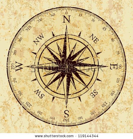 Vintage Grunge Compass - stock vector Compass Aesthetic Vintage, Compass Aesthetic, Compass Images, Sailing Tattoo, Vintage Compass, Gcse Art Sketchbook, Nautical Compass, Grunge Vintage, Ancient Maps