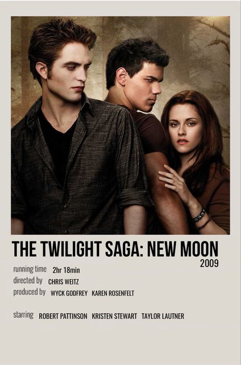 minimal polaroid movie poster for the twilight saga: new moon Twilight Saga Movie Posters, The Twilight Saga Poster, New Moon Movie Poster, New Moon Poster Twilight, Twighlight Movie Poster, Twilight Film Poster, Twilight Poster Polaroid, Twilight New Moon Poster, Twilight Polaroid Poster