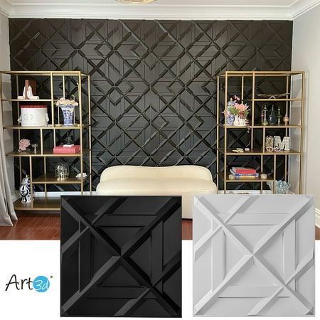 PVC 3d wall panel is a new 3d dimensional interior wall decoration material that offers a dramatic alternative to traditional flat wall panels. It's widely used for commercial and residential settings. The panel has a wide range of applications. It can be used as a small background wall or in a large feature wall. Size: 19.7" x 19.7".  Color: White. Peel And Stick Panels For Walls, Horizontal Wall Panelling, 3d Wall Ideas, 3d Wall Panels Living Room, Bedroom Feature Wall Ideas, Wall Panels Living Room, Stair Accent Wall, Living Room Accent Wall Ideas, Bedroom Wall Tiles