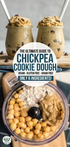 This Chickpea Cookie Dough is made from wholesome ingredients, but will still satisfy your sweet tooth! Plus it's Vegan, Grain-Free, and Refined Sugar-Free. #vegann #chickpea #cookiedough #dairyfree #glutenfree #sugarfree | frommybowl.com Vegan Cookie Dough Chickpea, Sweet Chickpeas Snack, Chickpeas Cookie Dough, Zero Added Sugar Recipes, Vegan Chickpea Cookie Dough, Vegan Sugar Free Recipes, Vegan Chickpea Cookies, Grain Free Vegetarian Recipes, Vegan Sweets Healthy