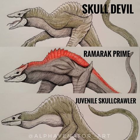 Skullcrawler Art, Legendary Godzilla Art, Godzilla Room, Kaiju Concept Art, Goji Center, Skull Crawler, Science Fiction Creatures, Godzilla Artwork, King Kong Skull Island