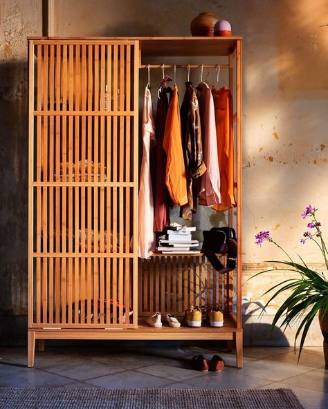 IKEA UK on Instagram: “Let our bamboo NORDKISA wardrobe make a fashion statement in your home. The sliding doors, clean lines and Scandinavian design will keep…” Ideas Armario, Block Out Curtains, Ikea Uk, Open Wardrobe, Scandinavian Furniture Design, Sliding Wardrobe Doors, Wooden Wardrobe, Perfect Bedding, Scandinavian Furniture